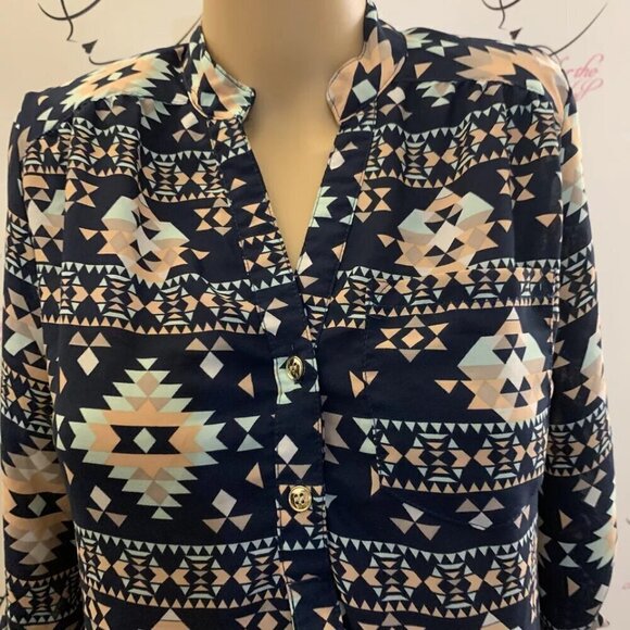 UnBranded. Sz S-M. Short Dress or Tunic. Aztec. Roll Tab Slouch. Pullover. B68 - Picture 6 of 6